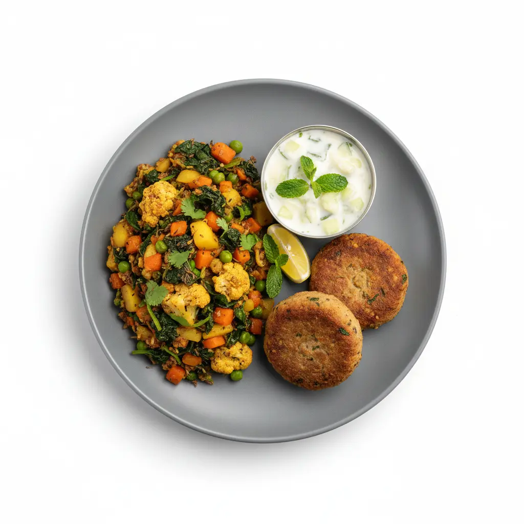 Sabzi (Mix/Seasonal) + Shami Kabab
